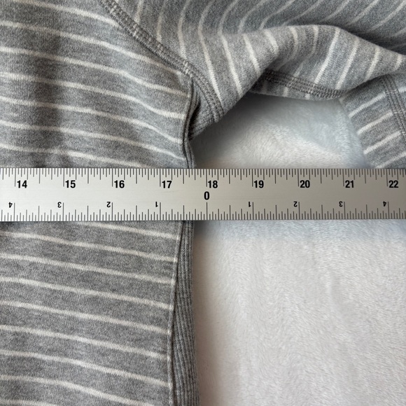 Lululemon womens gray white stripe Scuba Hoodie Classic Cotton Fleece size 6 - Picture 7 of 11